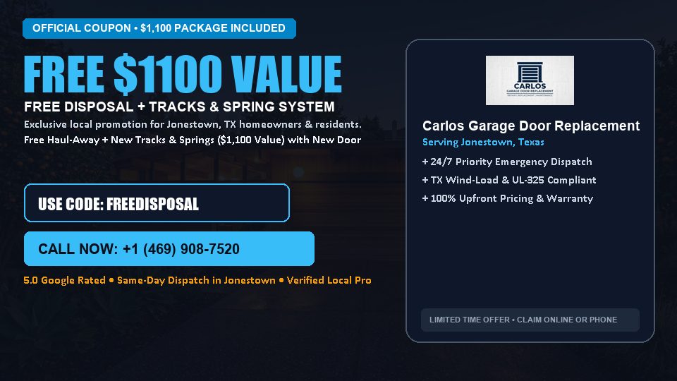 Carlos Garage Door Replacement FREE Haul-Away & Heavy-Duty Tracks with New Door